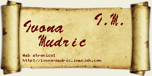 Ivona Mudrić vizit kartica